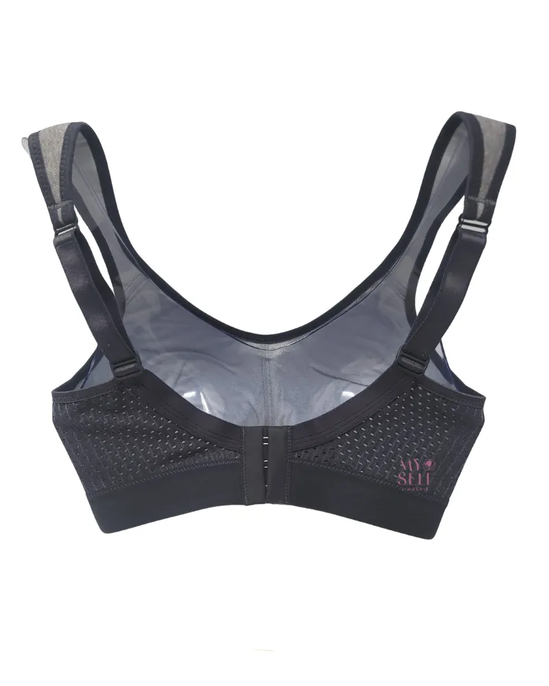 5527 Heather Grey Extreme Control Momentum Wire Free Sports Bra