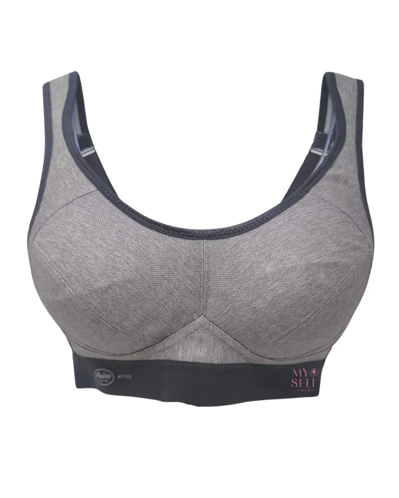 5527 Heather Grey Extreme Control Momentum Wire Free Sports Bra