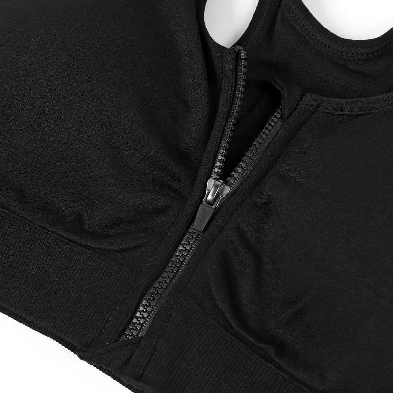 7 Colors Women Zipper Push Up Sports Bras,Padded Wirefree Shockproof Gym Fitness Athletic Running Yoga Vest Sports Tops-in Sports Bras