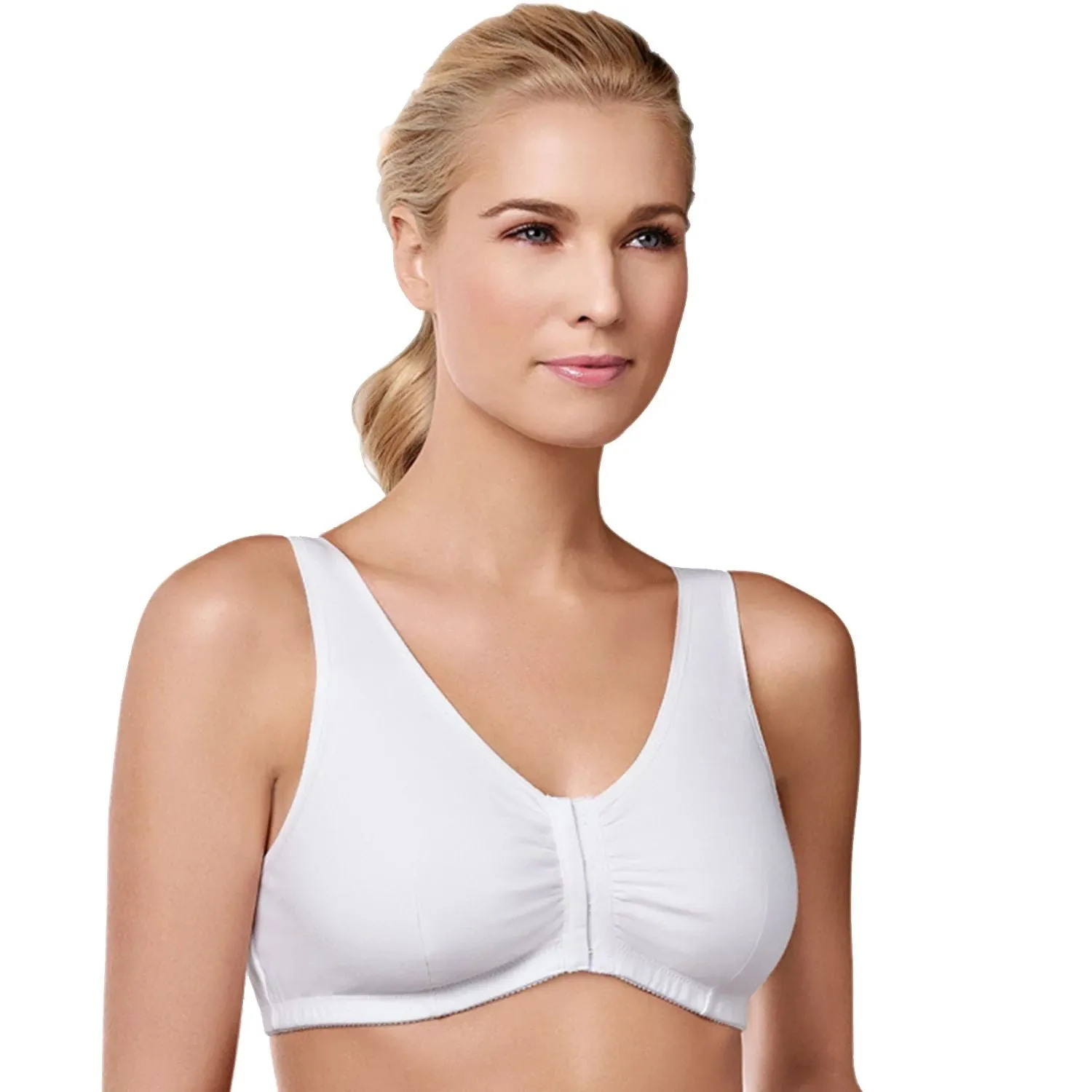 Amoena bra: Frances bralette with front closure 2128 - women's Amoena ,  white