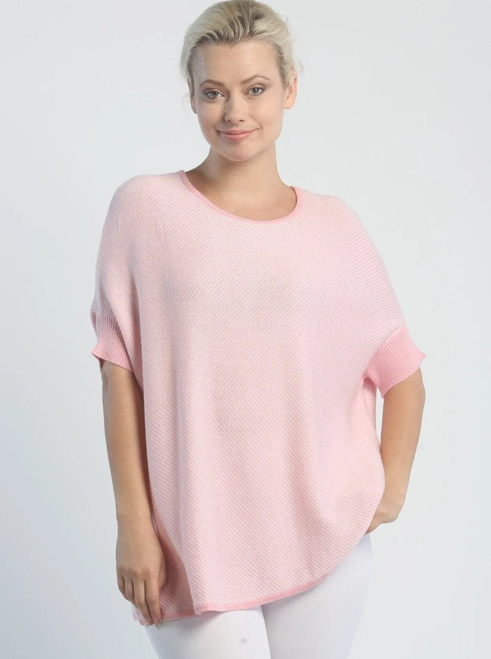 Asymmetrical Striped Pullover in Fine Cotton