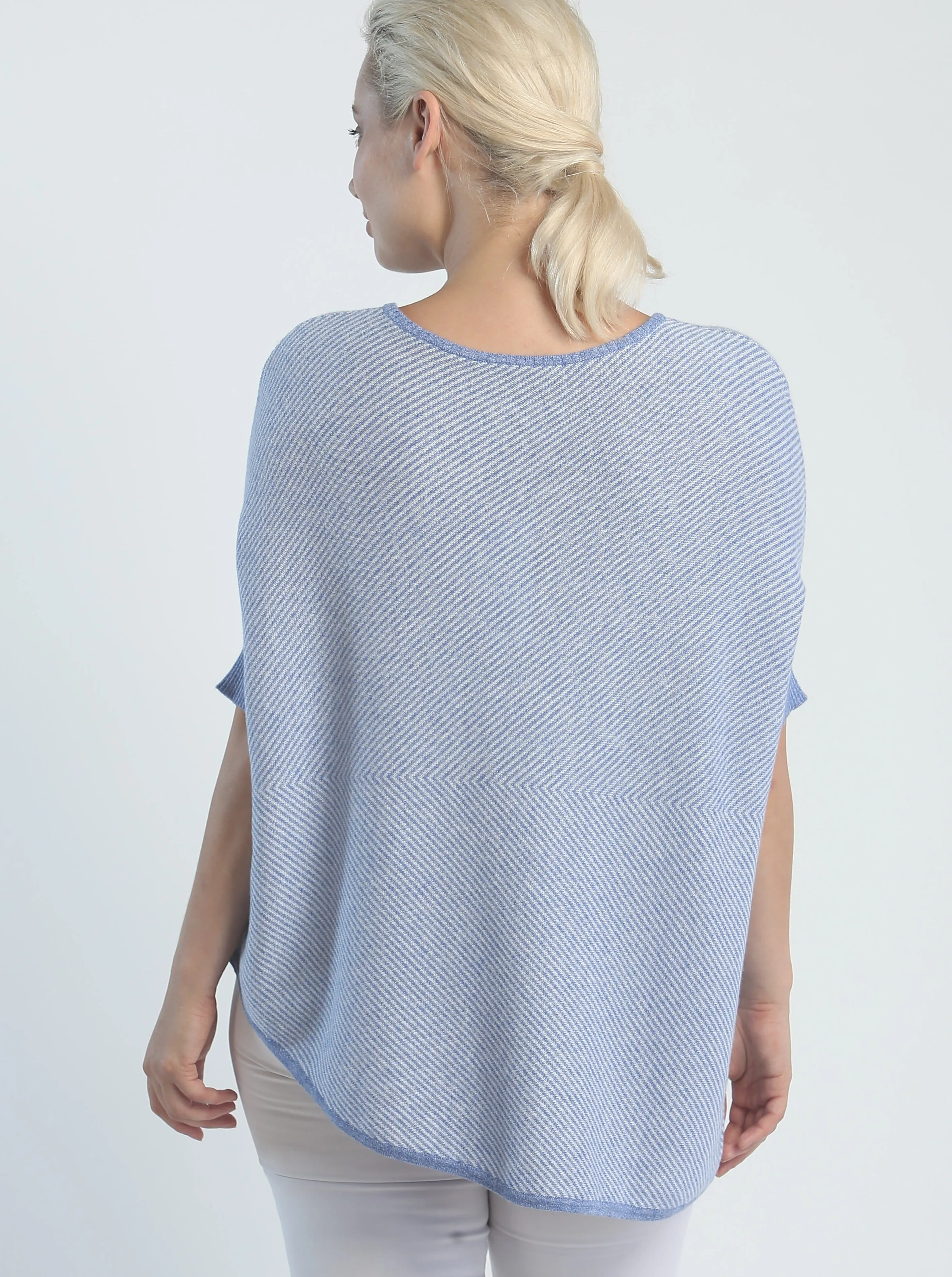 Asymmetrical Striped Pullover in Fine Cotton