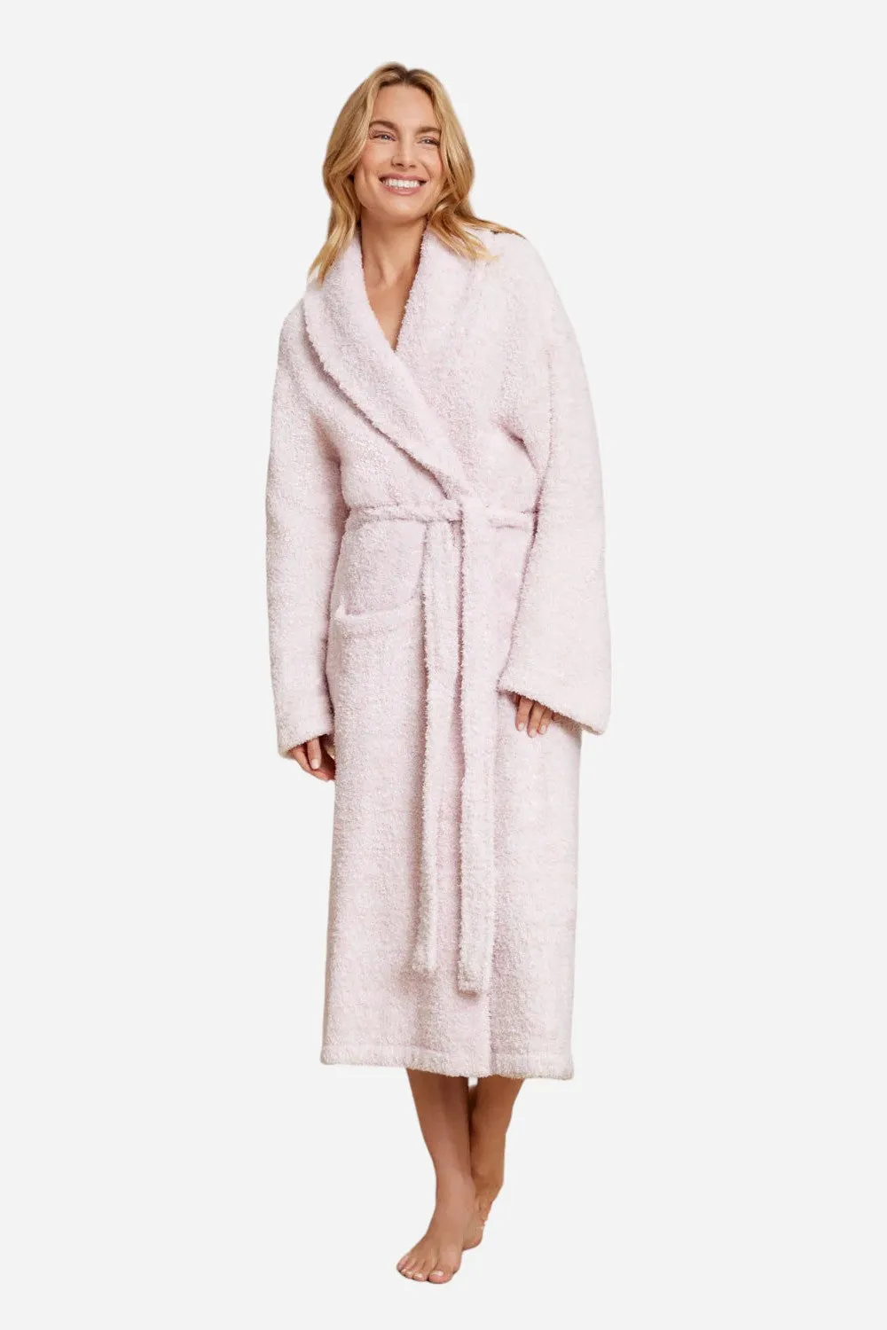 Barefoot Dreams CozyChic Heathered Adult Robe in Dusty Rose