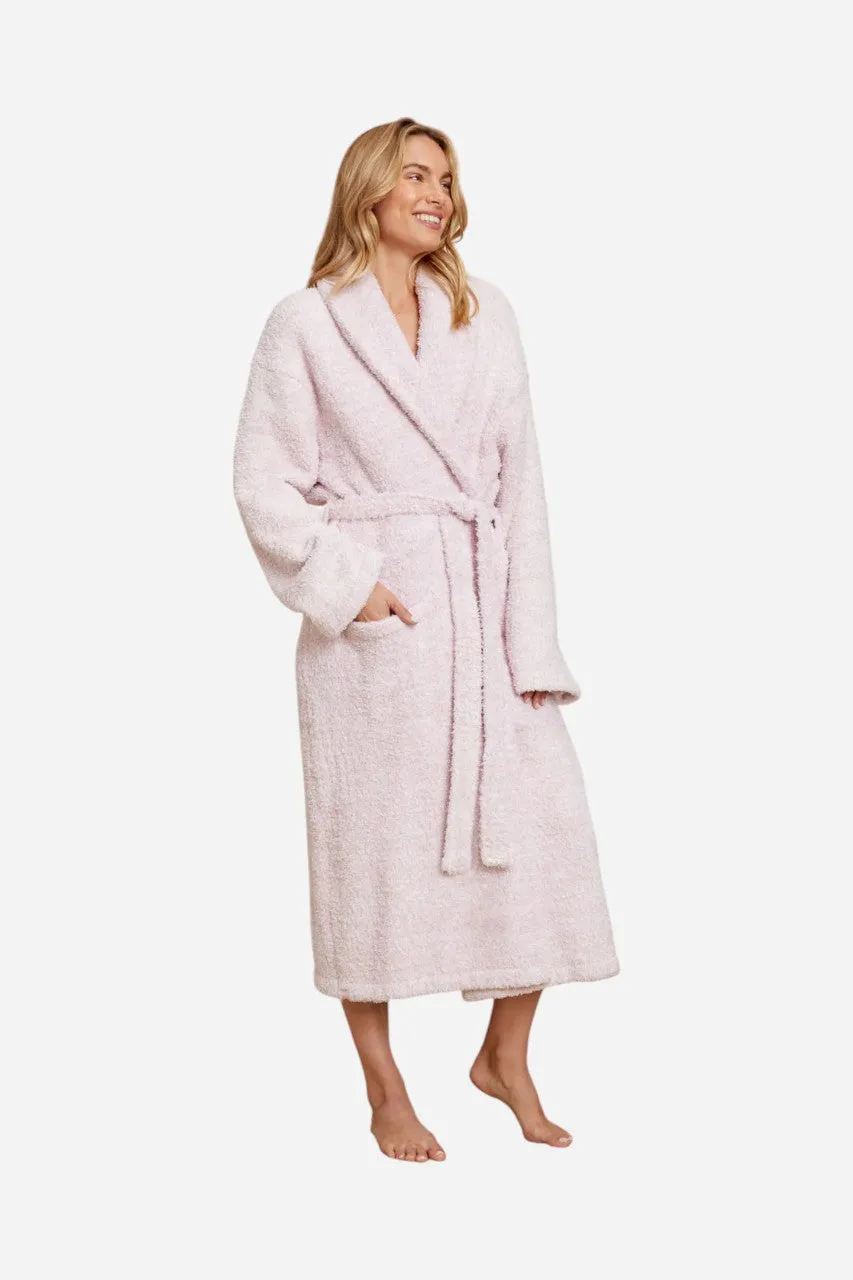 Barefoot Dreams CozyChic Heathered Adult Robe in Dusty Rose