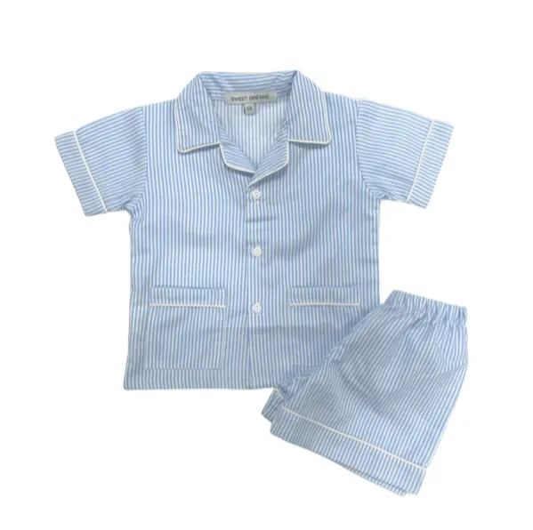 Blue Stripe Short Sleeve Pajama