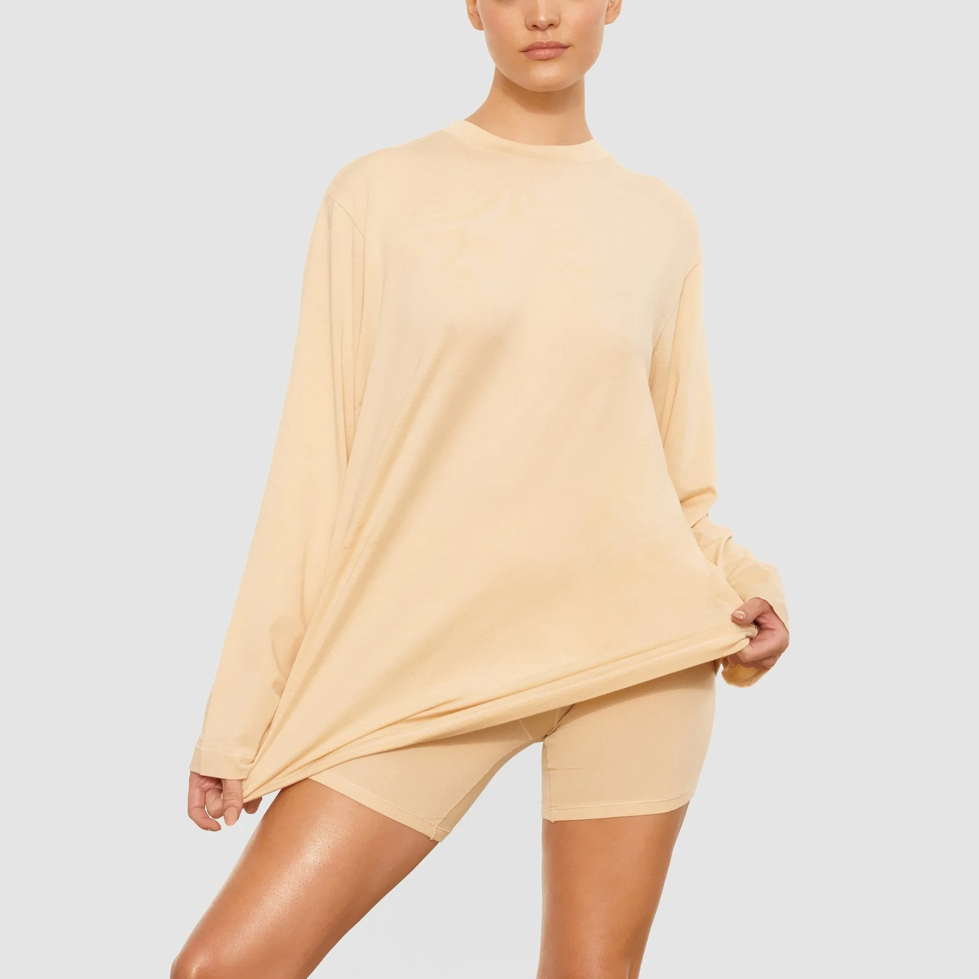 BOYFRIEND LONG SLEEVE T-SHIRT | SAND