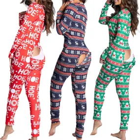 Christmas Pajamas Matching Family Pyjamas Fashion  Pajamas for Women Buttoned Flap Adults Loungewear Novelty Design Lounge Wear Home Clothes