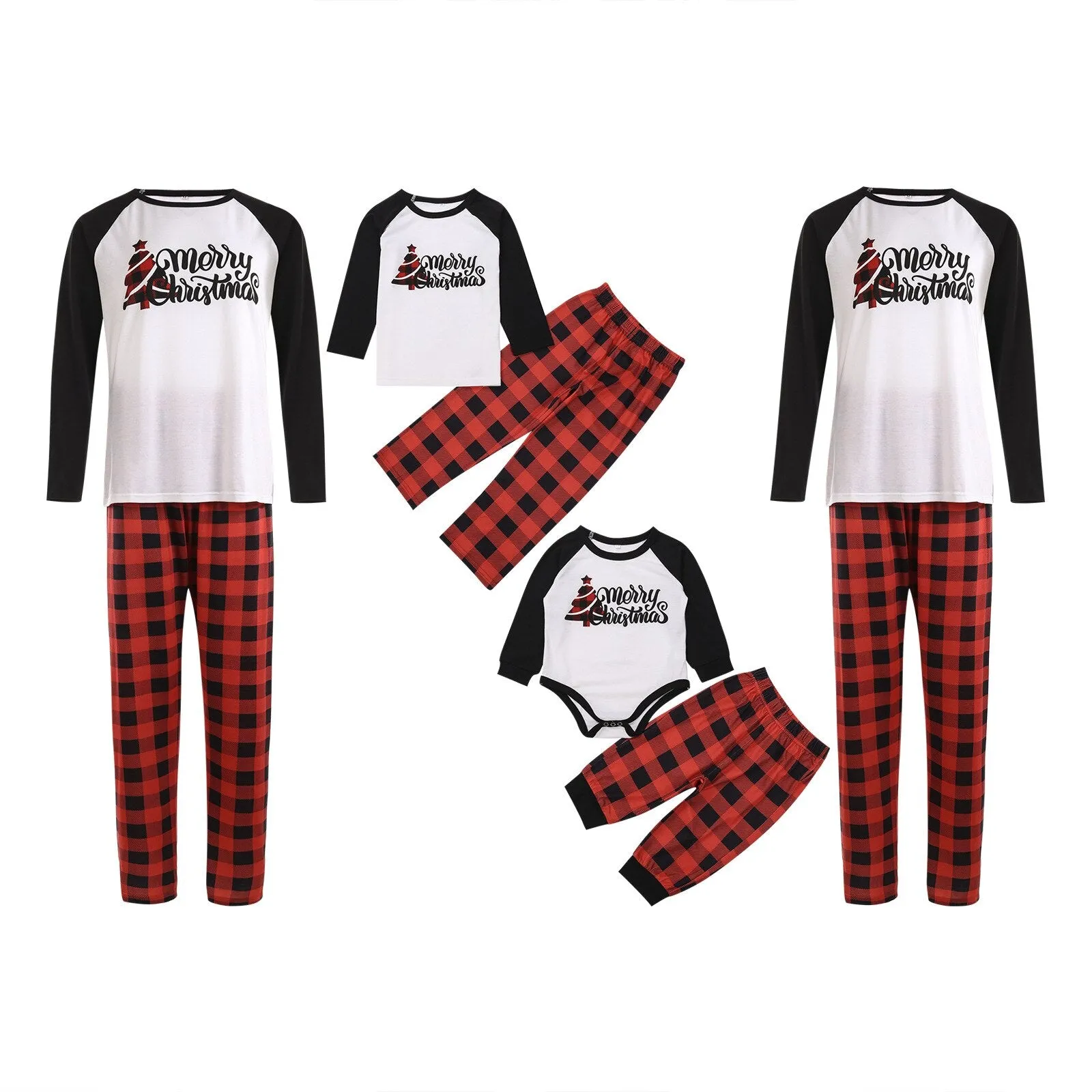 Christmas Pajamas Matching Family Pyjamas New Year Merry  Pajamas Winter Cotton Rompers Set