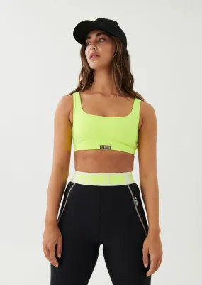 CLUBHOUSE SPORTS BRA IN SAFETY YELLOW