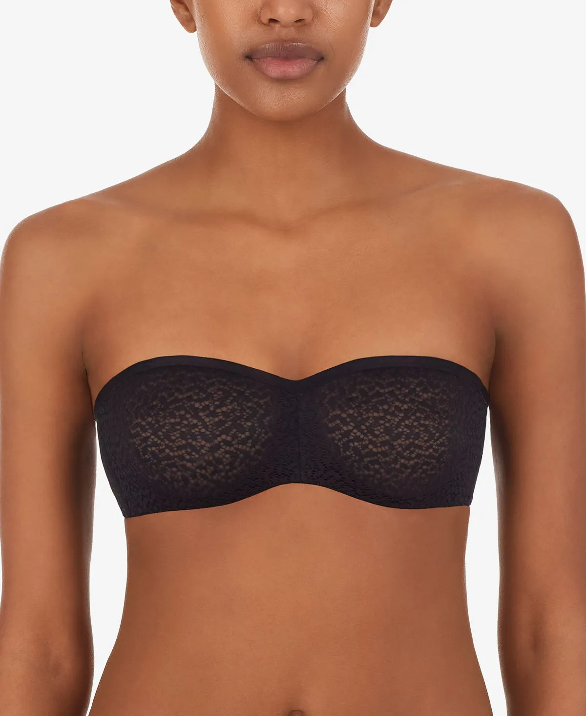 Contemporary Unlined Strapless Lace Bra DK4025 DKNY, Black