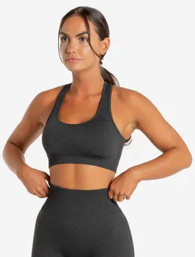 Core Seamless Sports Bra - Black Marl