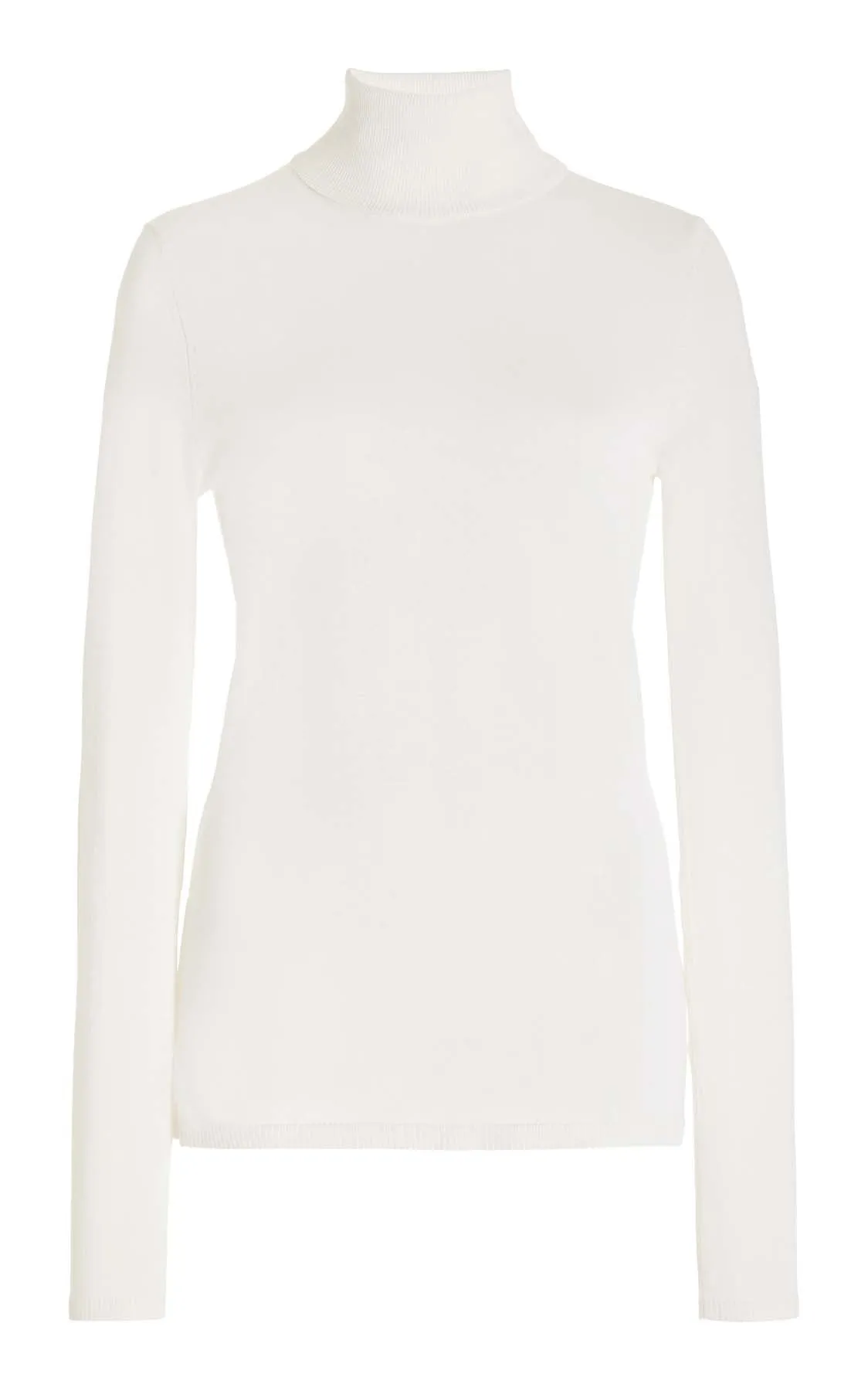 Costa Knit Turtleneck in Ivory Cashmere Silk