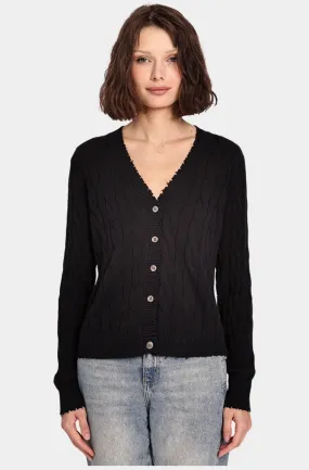 Cotton Cashmere Frayed Cardi