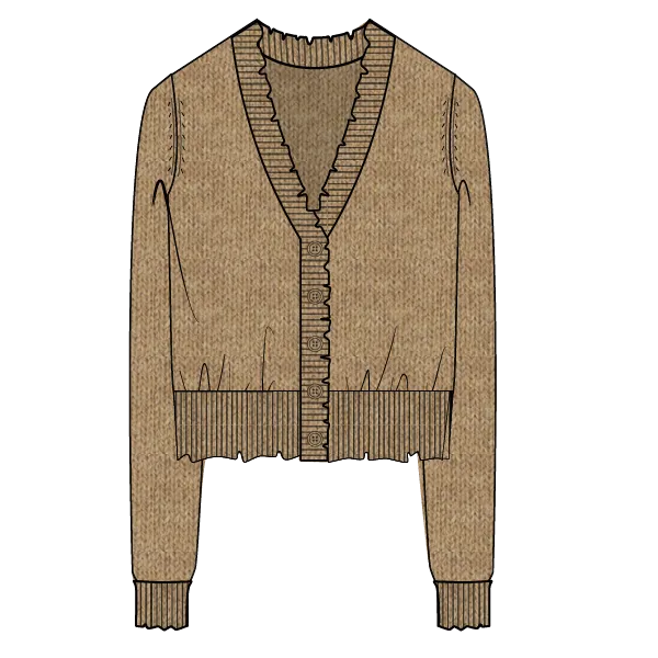 Cotton Cashmere Frayed Cardi