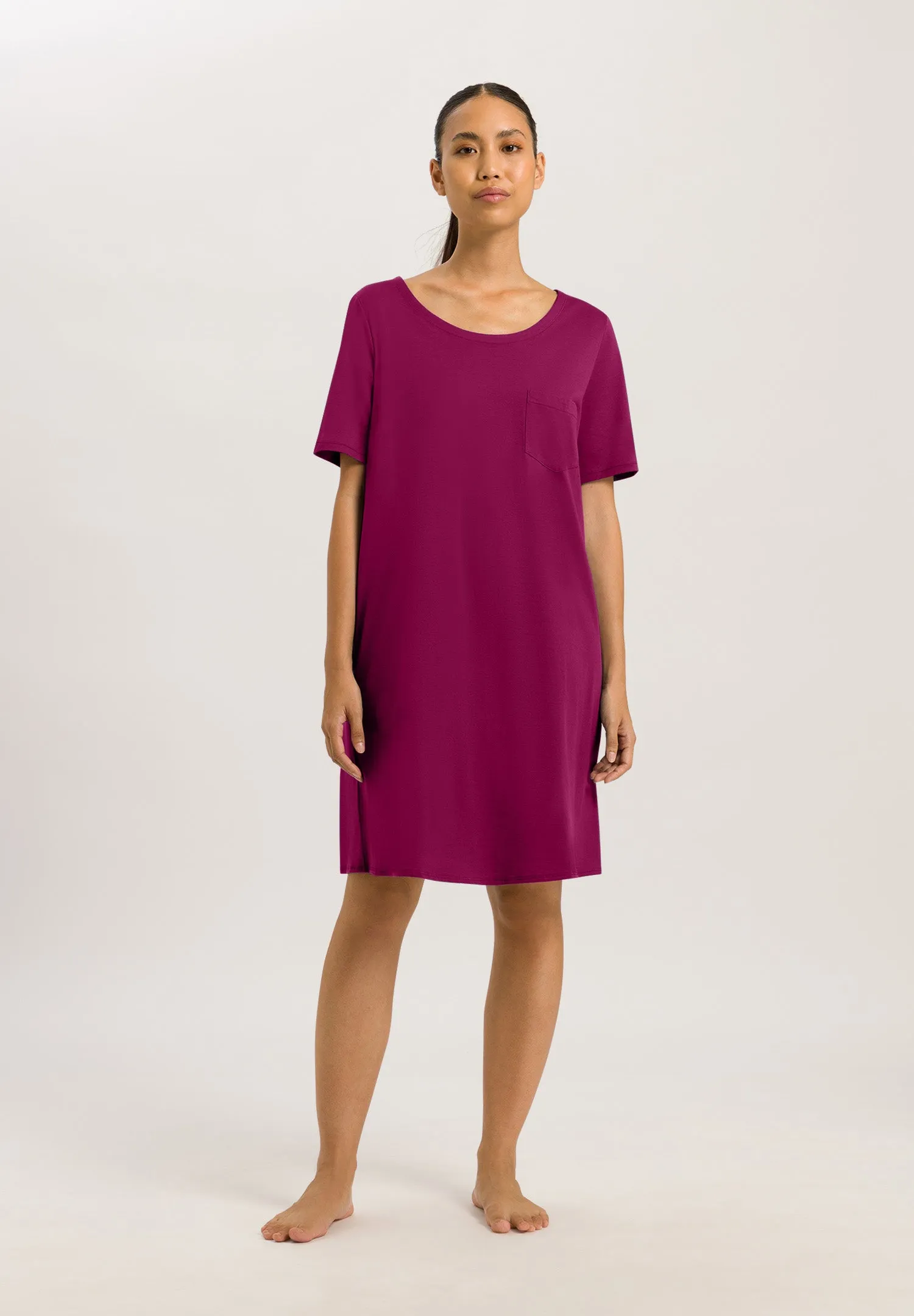 Cotton Deluxe Round Neck Cotton Nightgown | Deep Poppy 77953-2405