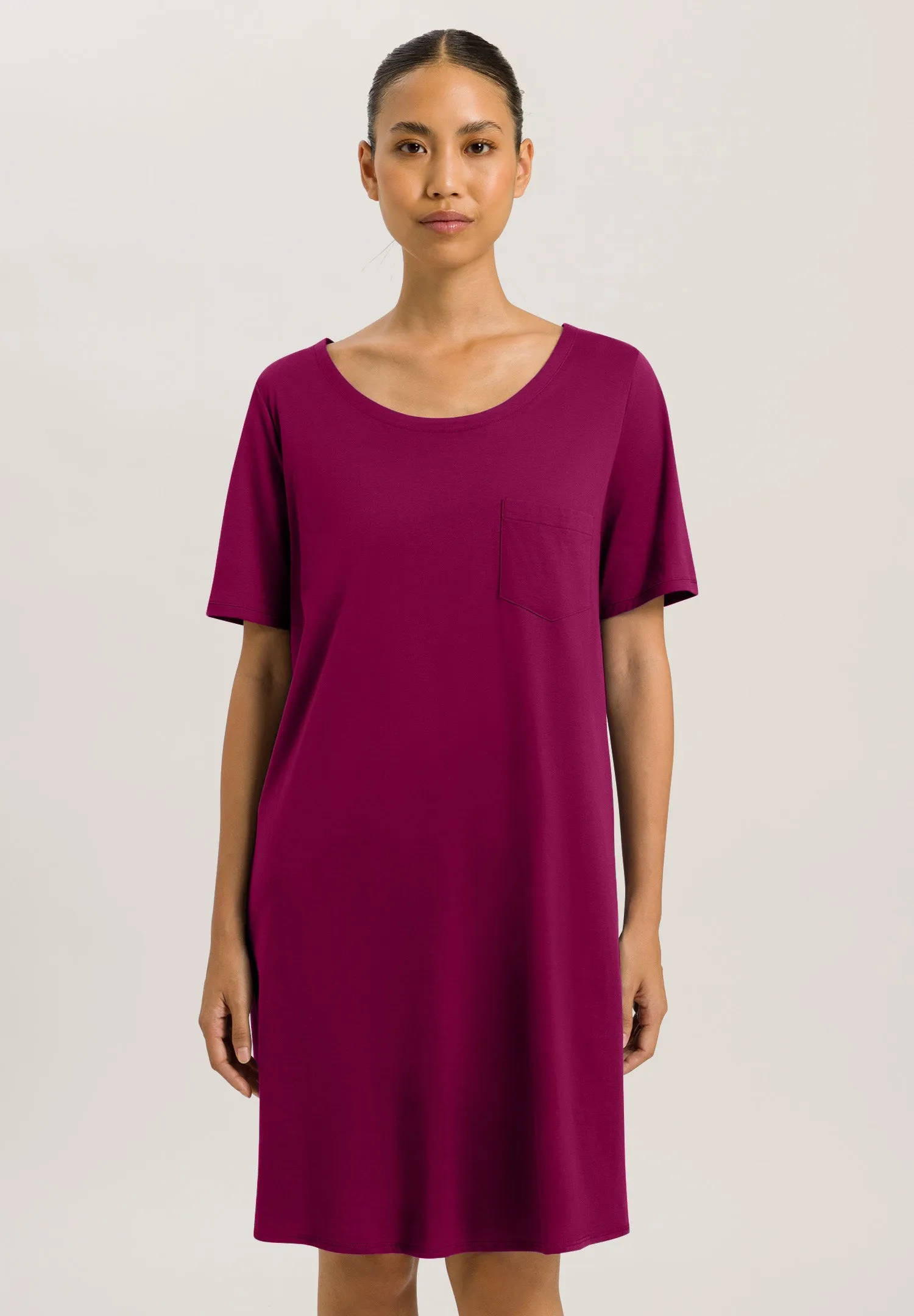 Cotton Deluxe Round Neck Cotton Nightgown | Deep Poppy 77953-2405