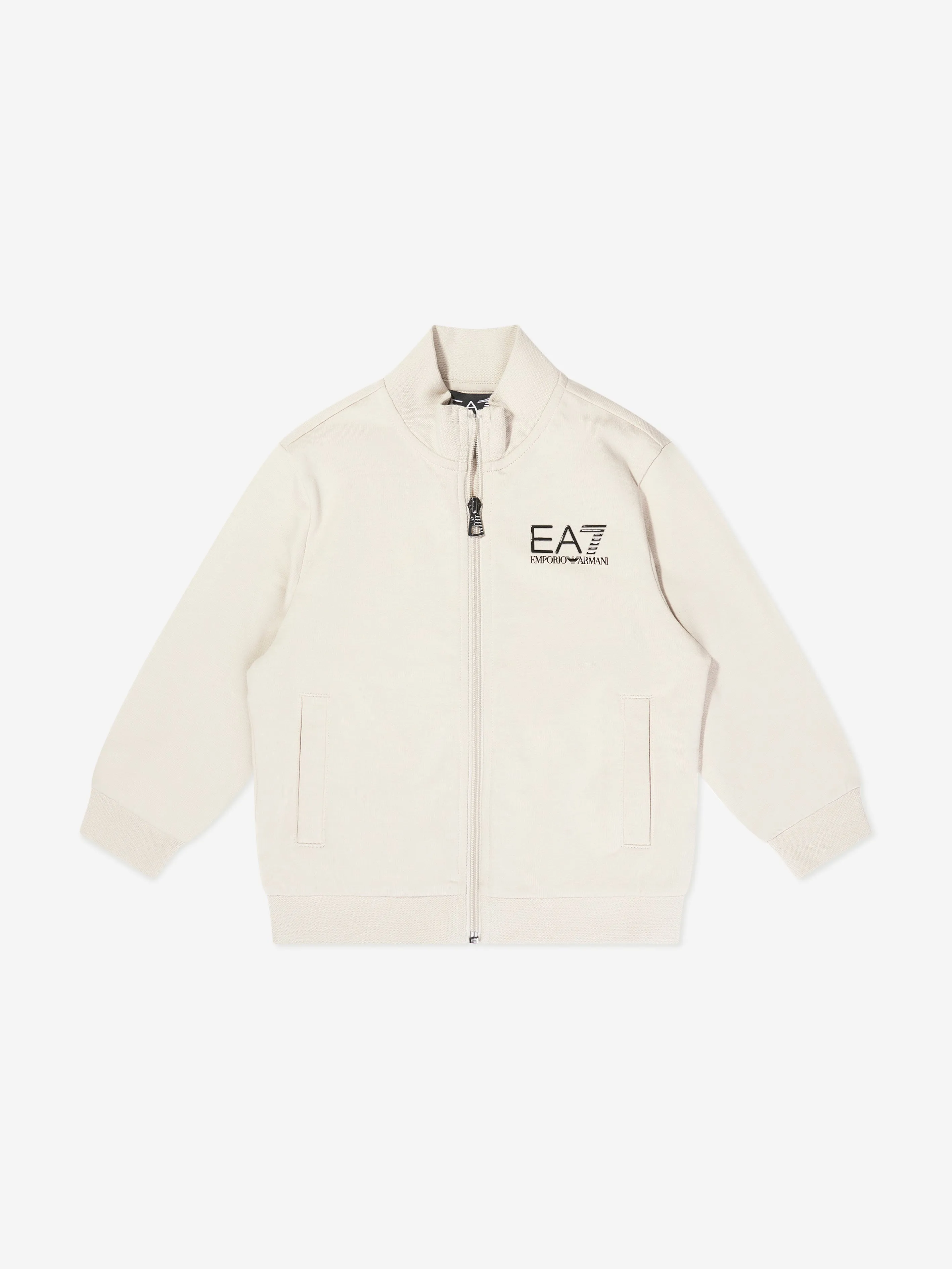 EA7 Emporio Armani Boys Logo Tracksuit in Beige