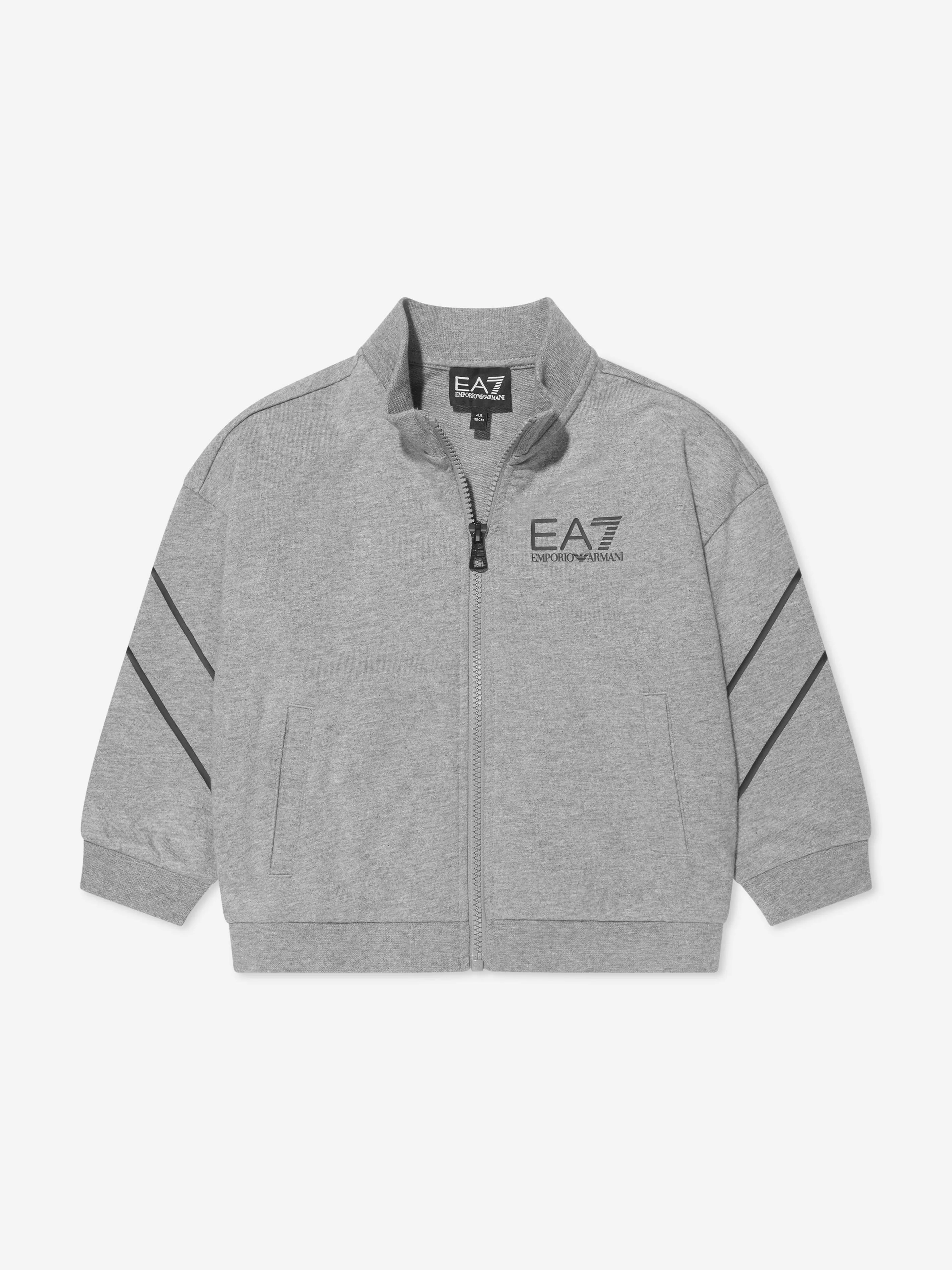 EA7 Emporio Armani Boys Train Logo Tracksuit in Grey