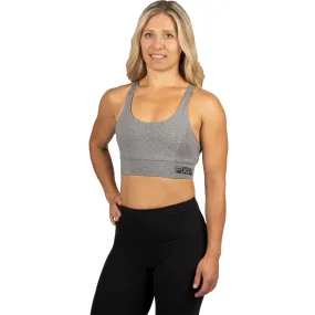 FXR  Womens Chakra Sports Bra Grey Heather Grey Medium Impact Racer Back