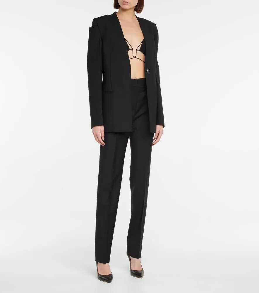 Gabardine bra with ties NENSI DOJAKA, black