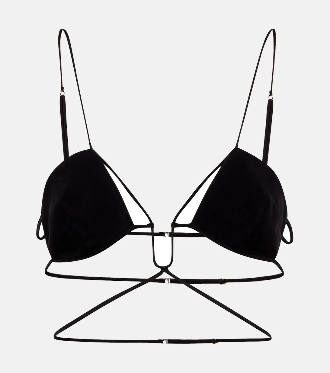 Gabardine bra with ties NENSI DOJAKA, black