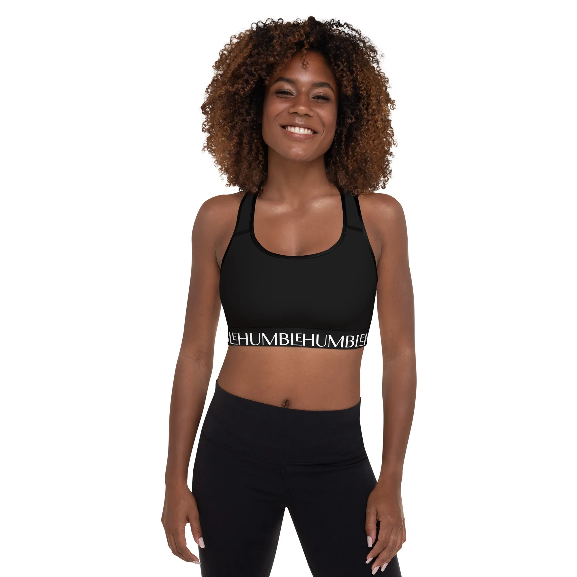 Humble Sportswear™ Trinity Black Padded Dri-Fit Sports Bra