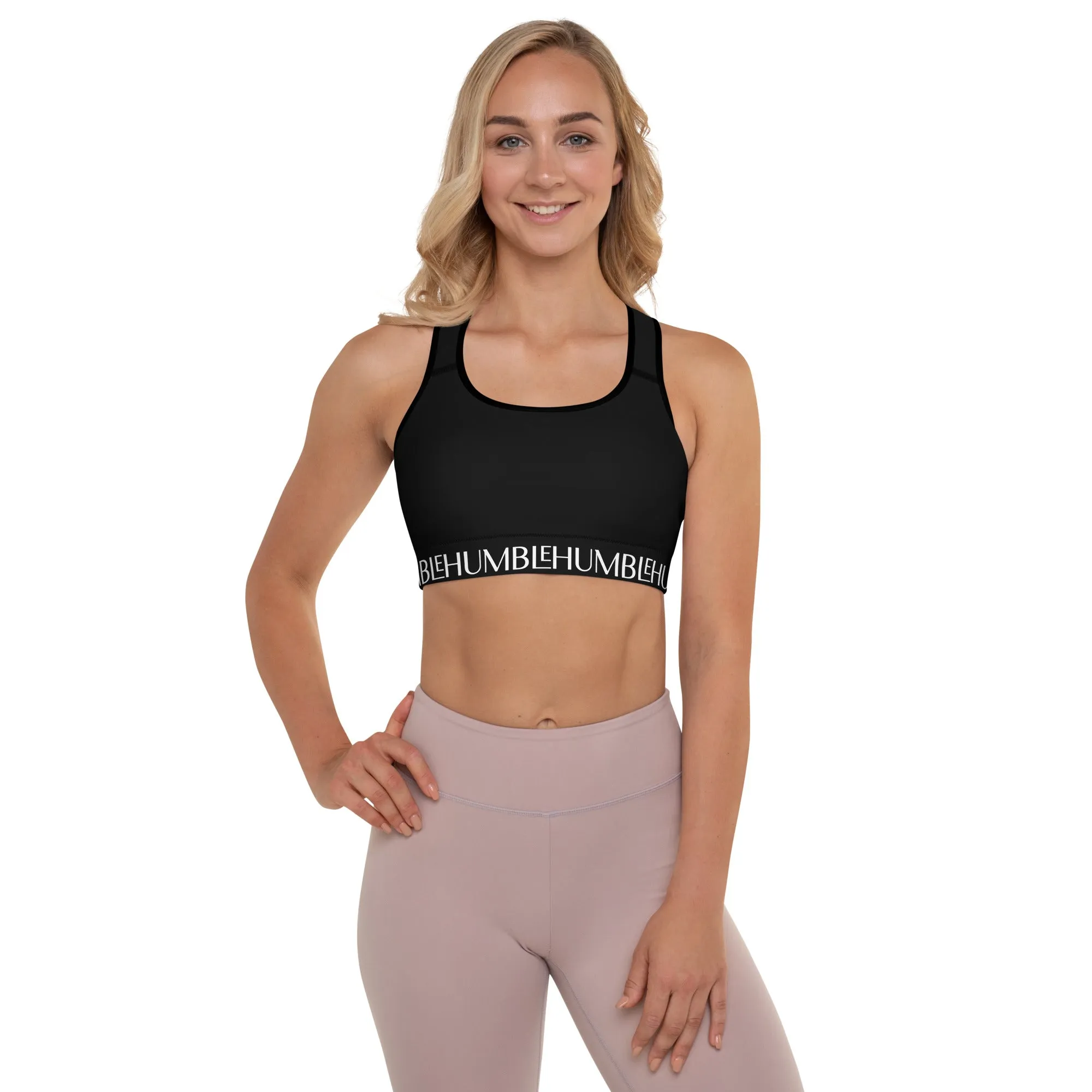 Humble Sportswear™ Trinity Black Padded Dri-Fit Sports Bra