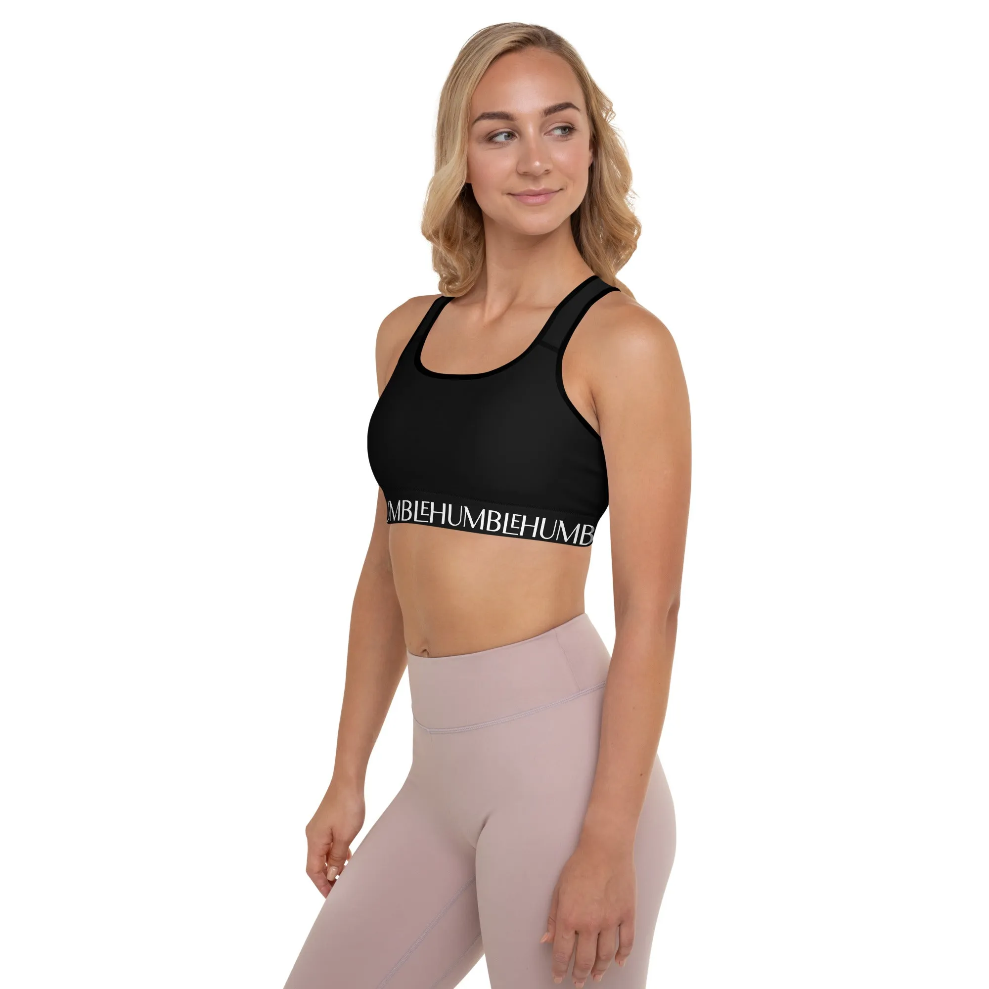 Humble Sportswear™ Trinity Black Padded Dri-Fit Sports Bra