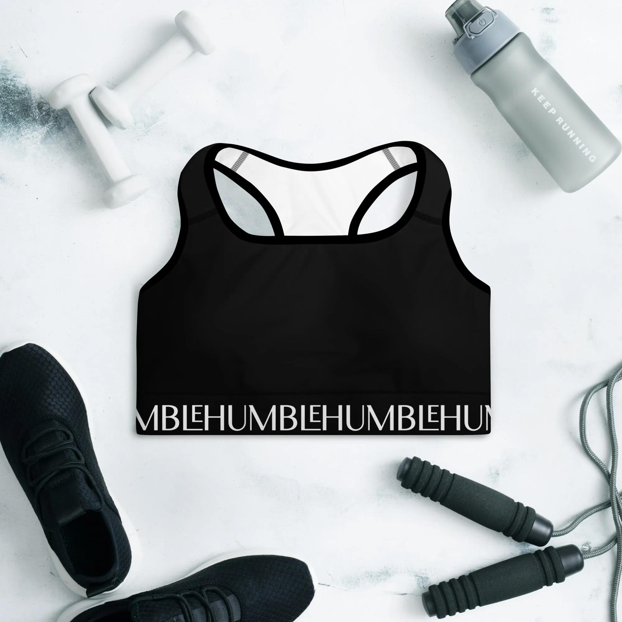 Humble Sportswear™ Trinity Black Padded Dri-Fit Sports Bra