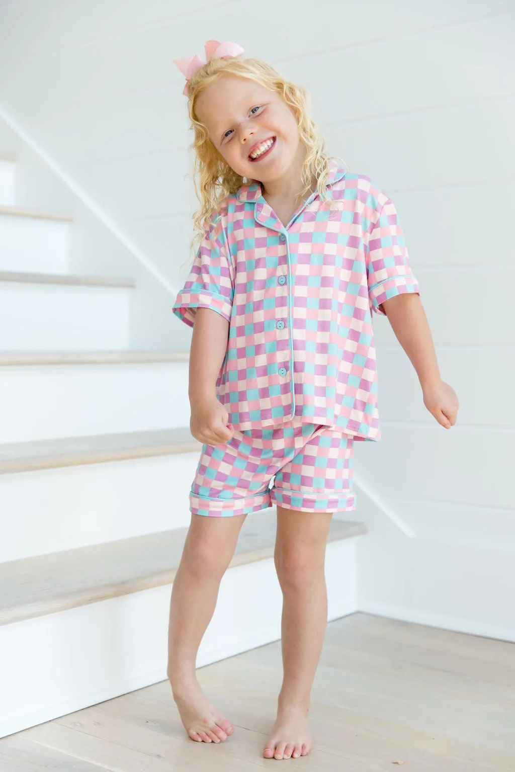 Kid's Good To Get Away  In Tori Checkered Tori X Pink Lily