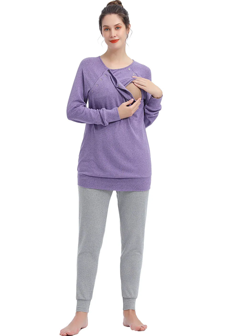 Kimi   Kai Maternity "Zoie" Nursing Lounge Sweatshirt & Joggers