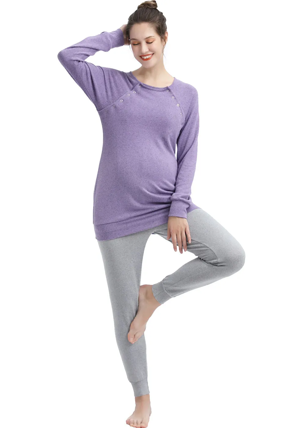 Kimi   Kai Maternity "Zoie" Nursing Lounge Sweatshirt & Joggers