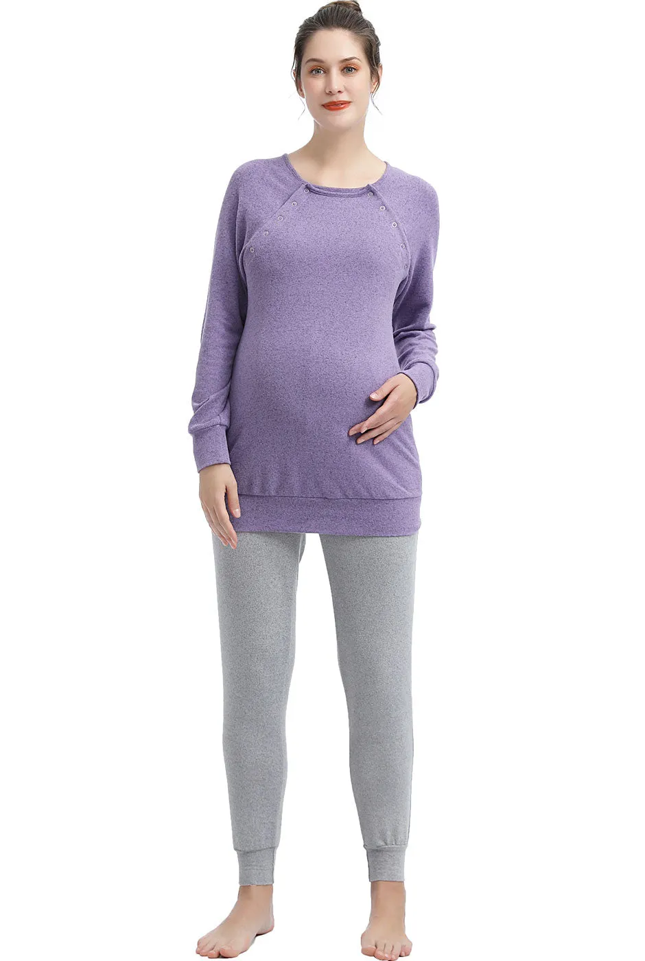 Kimi   Kai Maternity "Zoie" Nursing Lounge Sweatshirt & Joggers