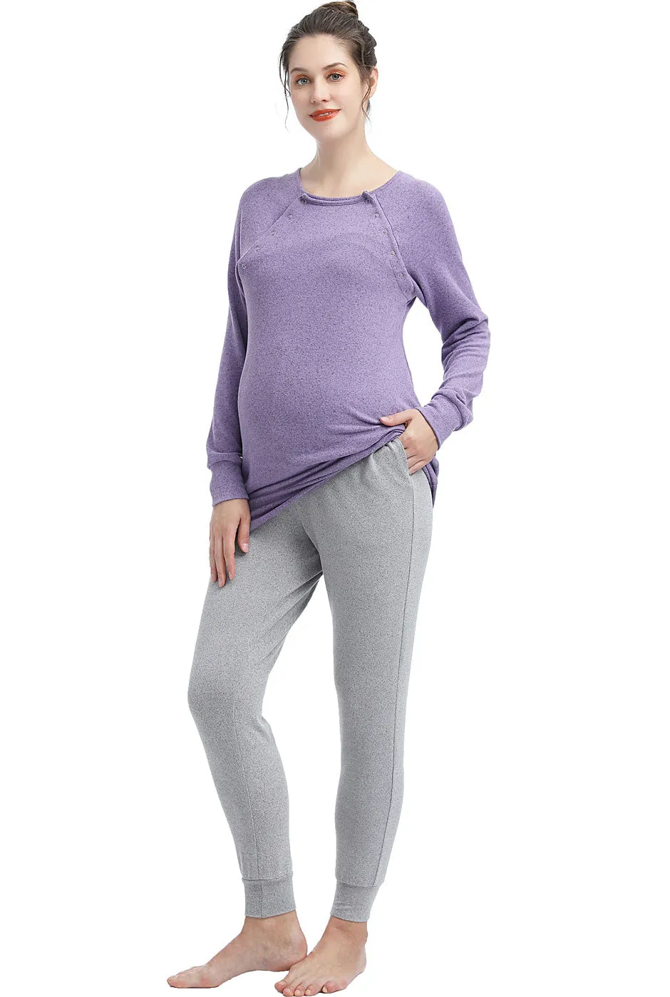 Kimi   Kai Maternity "Zoie" Nursing Lounge Sweatshirt & Joggers