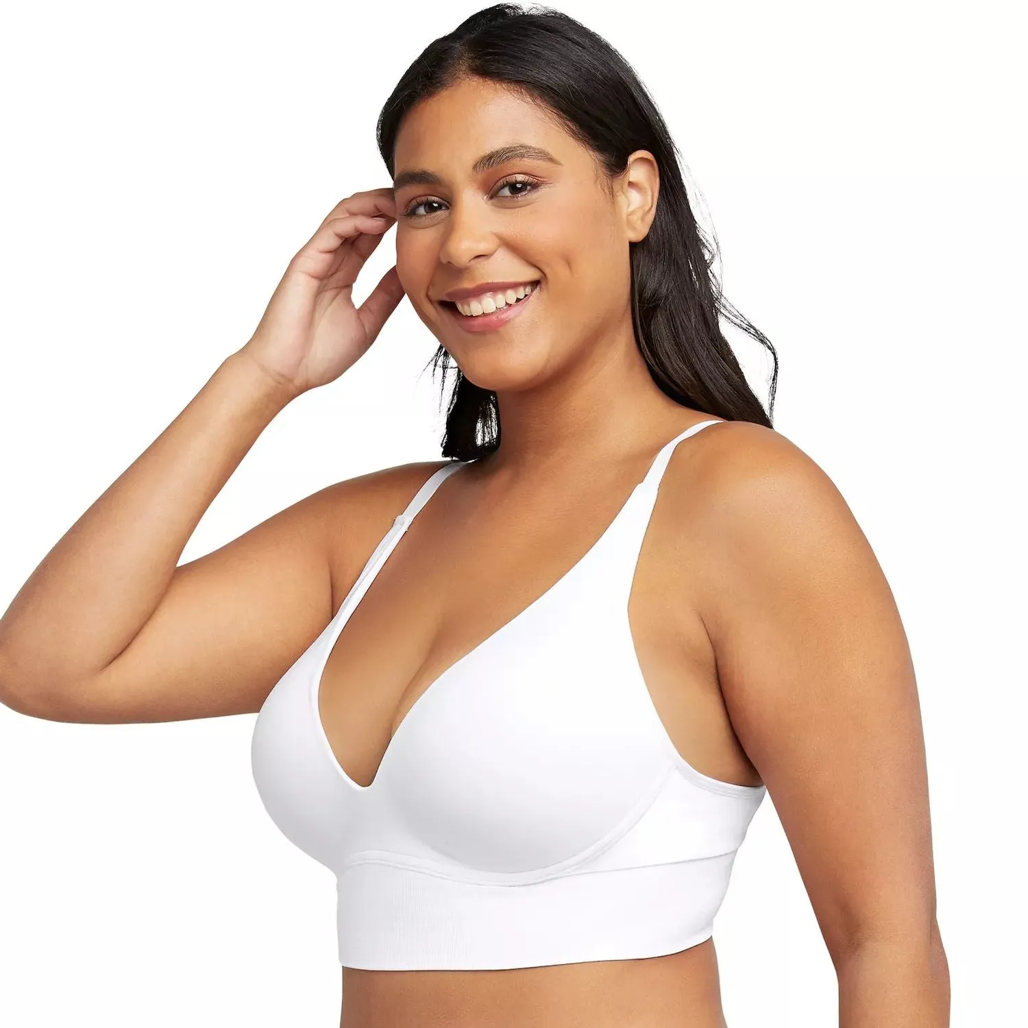 Maidenform Pure Comfort Natural Lift Longline Slip-on Bra DM2316 Maidenform, black