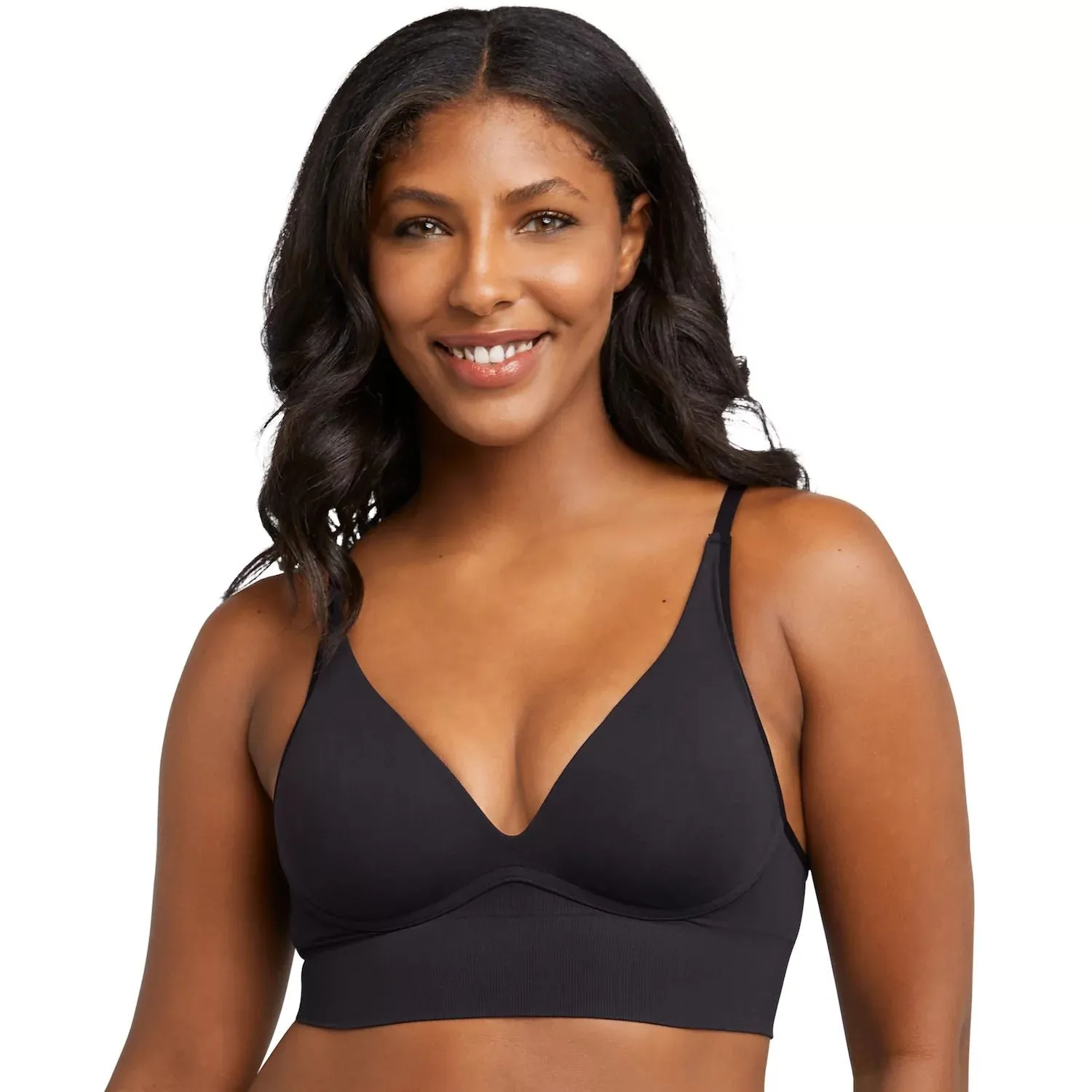 Maidenform Pure Comfort Natural Lift Longline Slip-on Bra DM2316 Maidenform, black