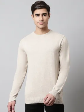 Mens Ecru Melange Sweater