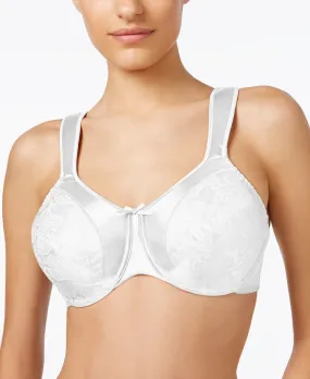 Minimizer Satin Tracings Comfort Straps Underwire Bra 3562 Bali, white