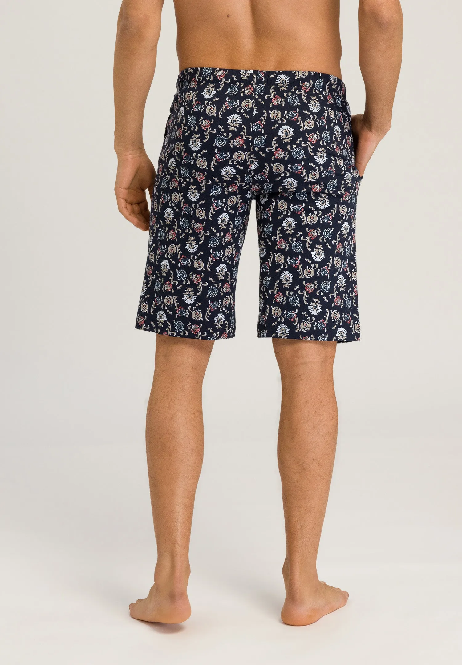 Night And Day Short Knit Pant | Navy Botany Print 75513-1248