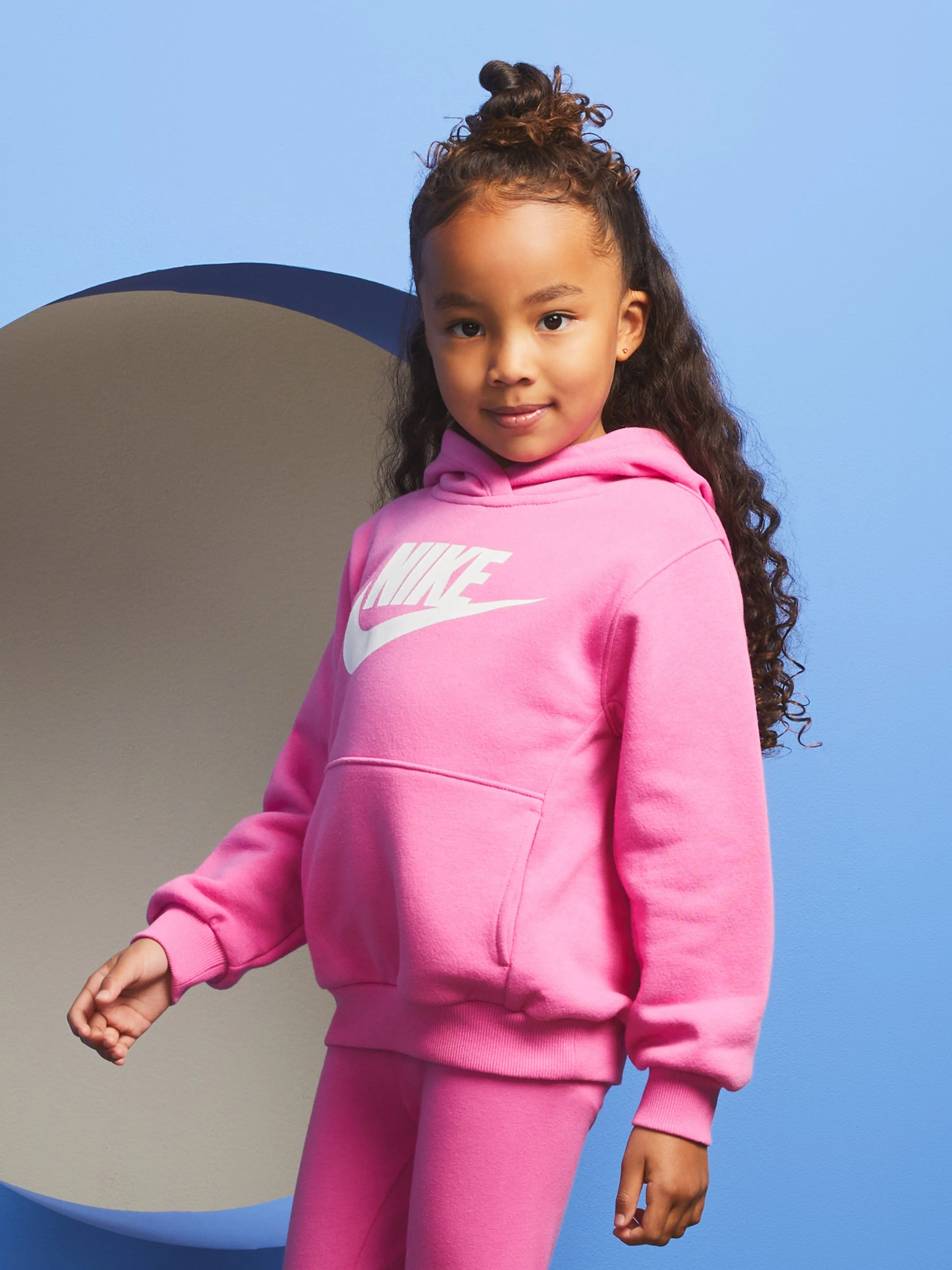 Nike Girls NKN Club Fleece Tracksuit in Pink