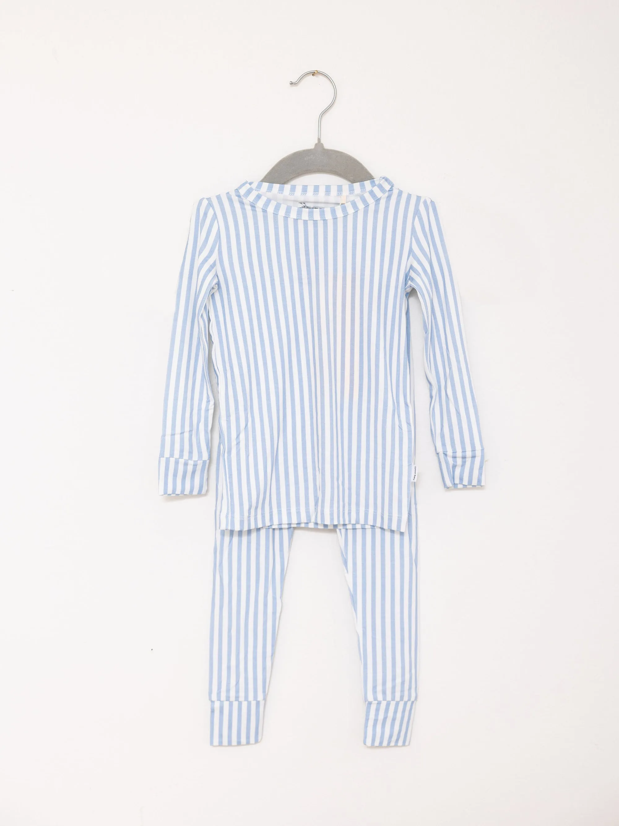 Pajama Set 2 Piece - Light Blue Mini Stripe