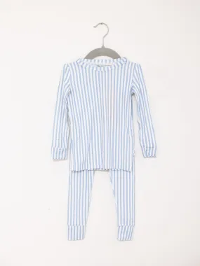 Pajama Set 2 Piece - Light Blue Mini Stripe