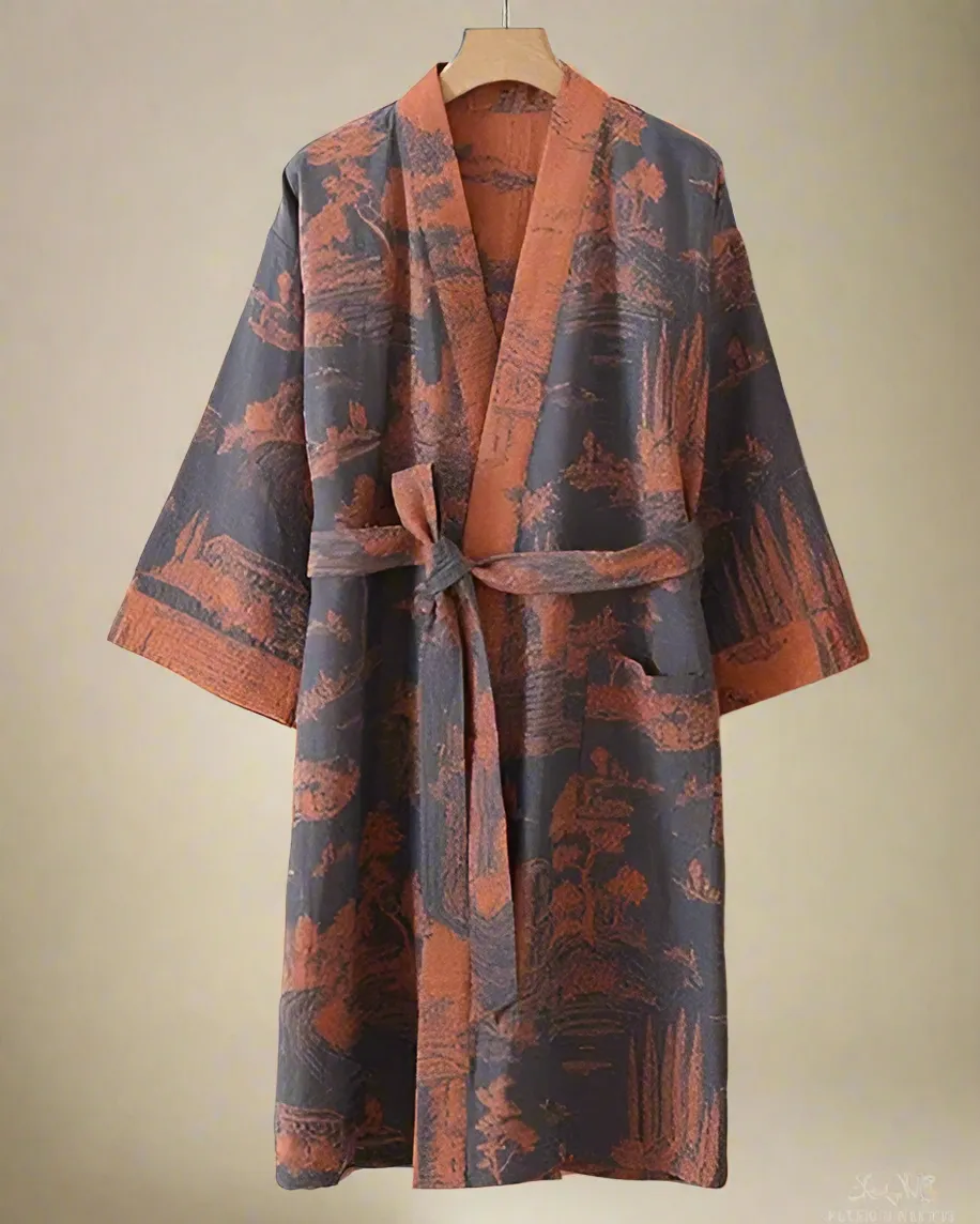 Printed Kimono Cotton Robe