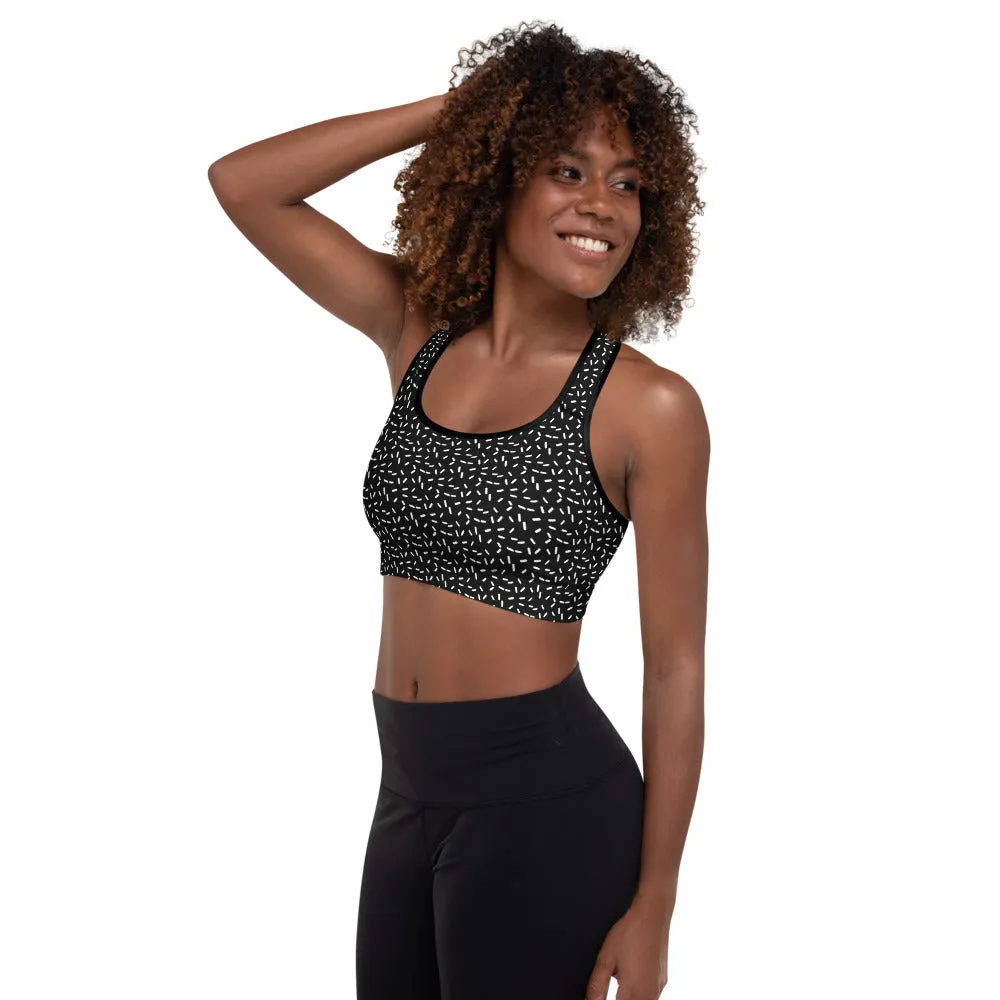 Sports Bra in Charcoal Speckle