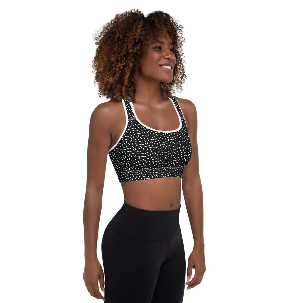 Sports Bra in Charcoal Speckle