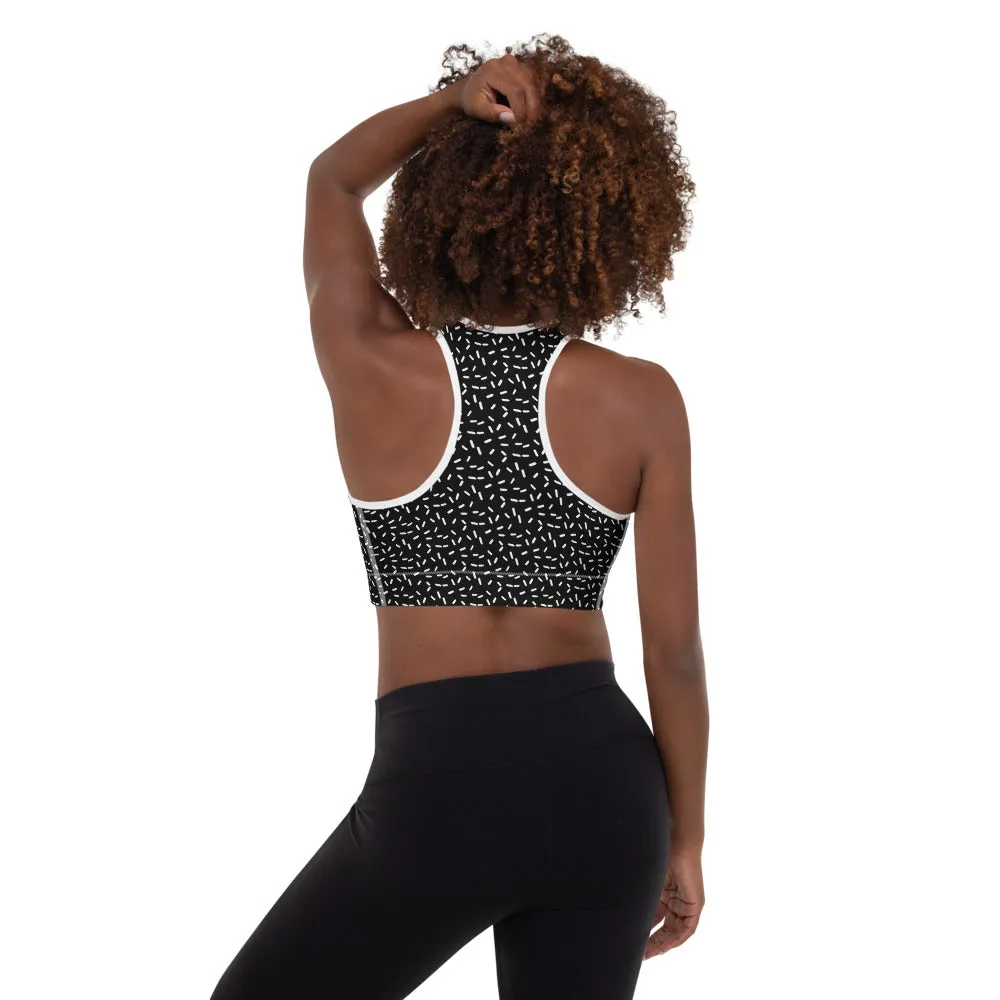 Sports Bra in Charcoal Speckle