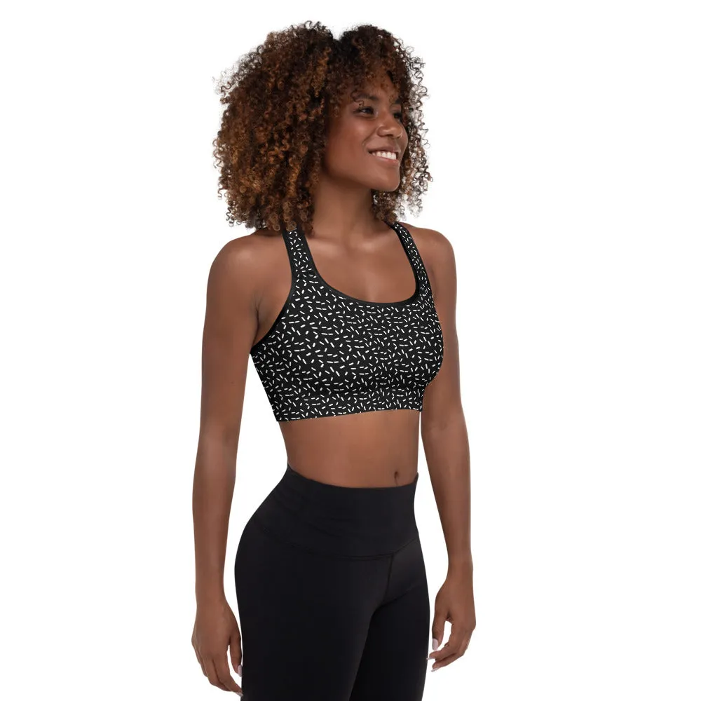 Sports Bra in Charcoal Speckle