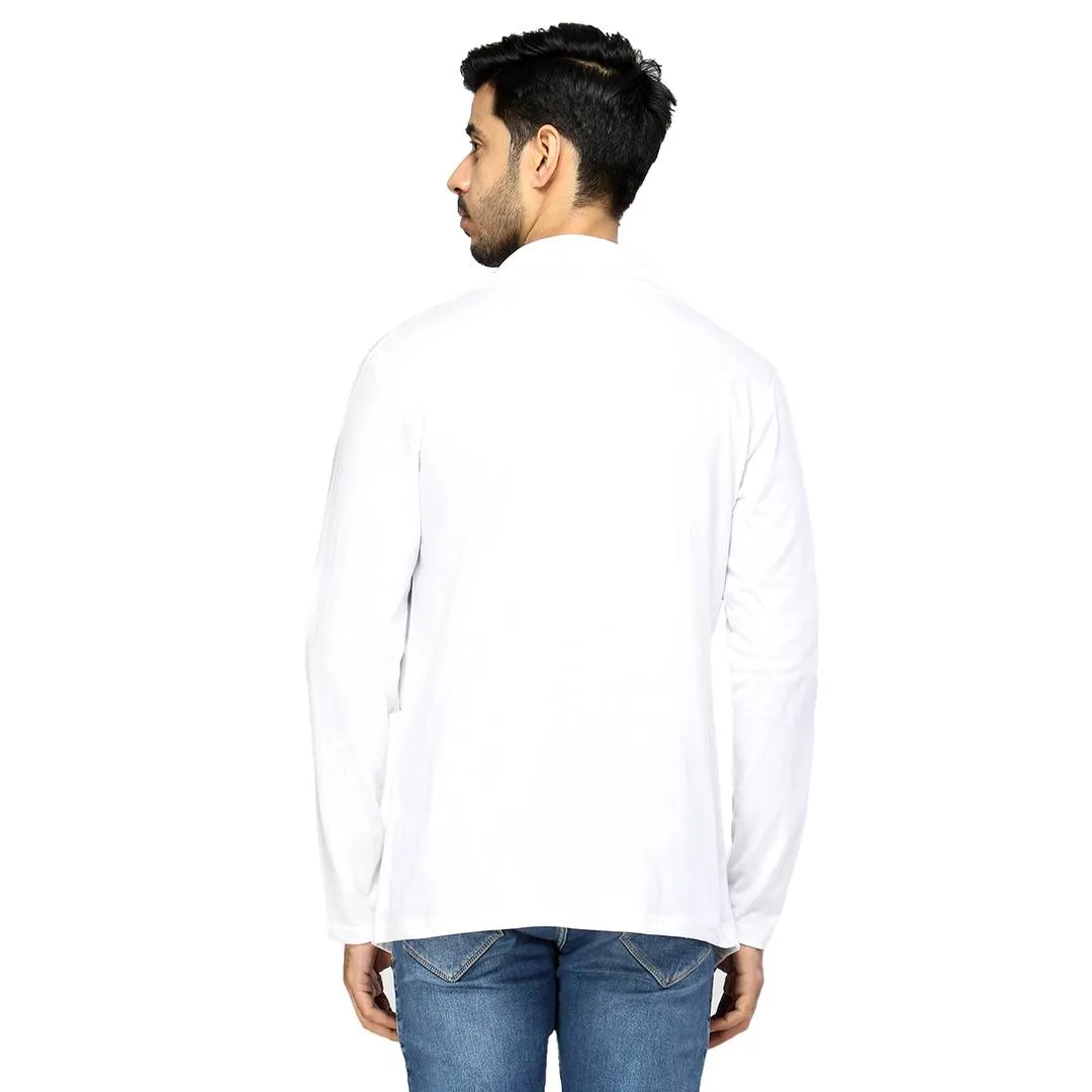 Stylish White Cotton Solid Shrug For Men