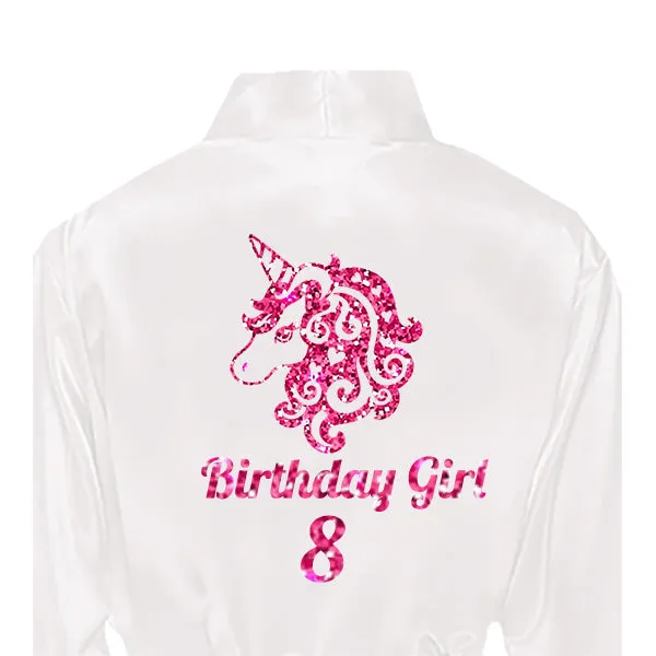 Unicorn Birthday Robes, Personalized Kids Robes with Unicorn Design, Birthday Party Robes, Sleepover Robes, Kids Bathrobes