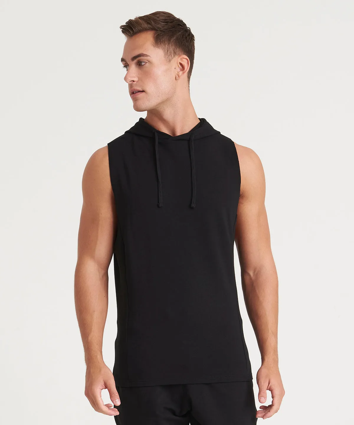 Urban sleeveless muscle hoodie | Jet Black